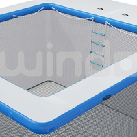Ponton gonflable de piscine de plate-forme de sofa de quai de pêche de flottement de l'eau avec le filet