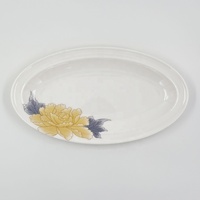 Assiettes ovales en mélamine A5 de haute qualité, vaisselle en plastique écologique avec motif floral pour les hôtels