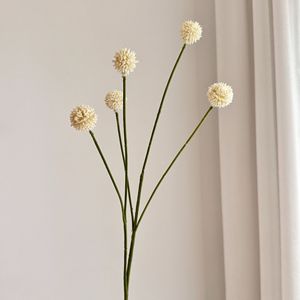 Ramo de Diente de León Artificial de Seda con 5 Cabezas de Bola Dorada Estilo Ins, Arreglo Floral Falso Fresco y Sencillo para el Día de San Valentín - Product Image 5