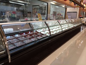 Generalfushi dịch vụ từ xa truy cập cong kính thương mại hiển thị tủ lạnh siêu thị Deli thịt máy làm lạnh thực phẩm tươi mát - Product Image 6