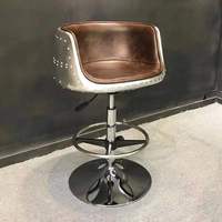Chaise de bar en cuir de style industriel rétro pour la maison, le bureau et le salon, design confortable de style loft