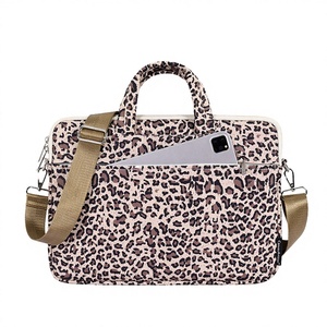 Leopard Print <b>Laptop</b> Briefcase with Adjustable Shoulder Strap Protective Casual Style for <b>Laptops</b> - Product Image 3