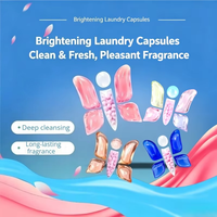 Capsules de lessive jetables multi-chambres 5-en-1 Butterfly, perles parfumées florales, gel parfumé longue durée pour lave-linge automatique