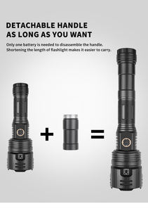 450000 лм 10 км Мощный тактический фонарик 26650 Перезаряжаемый USB фонарик XHP90 30 Вт 1500 м 2-1 охотничий фонарь - Product Image 2