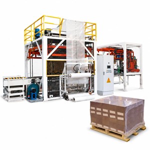 Machine d'emballage sous film rétractable pour palettes à fonctionnement continu, équipement de thermo-emballage robuste pour l'emballage en fin de ligne des blocs de béton - Product Image 3