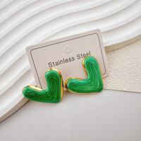 Boucles d'oreilles clous Gaovo Niche Premium en émail cœur mignon pour femme, résistantes au ternissement, en acier inoxydable et titane, bijoux de mode
