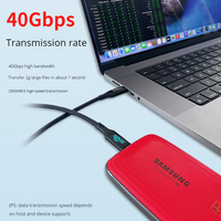 Câble USB4 Type-C 40 Gbps 3,3 pieds avec vidéo 8K, charge 240 W, Thunderbolt 4, PD 3.1, boîtier métallique