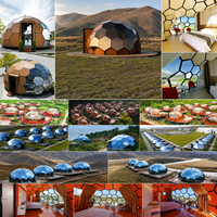 Dôme de luxe en verre transparent à panneaux en bois 2026 – Tente de glamping géodésique imperméable pour hôtel – Dôme extérieur miniature durable
