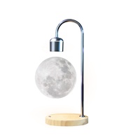 Lámpara de mesa magnética para niños, luz de luna 3D con cargador inalámbrico, Base de madera sintética, regalo de Año Nuevo para vacaciones, decoración de recepción