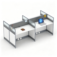 Poste de travail modulaire en forme de croix pour 4 personnes, cloison de bureau, bureau pour le personnel, espace de travail ouvert pour 4 personnes