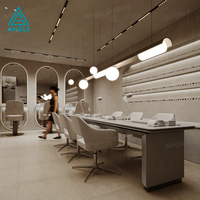 Meuble de présentation moderne pour salon de manucure avec éclairage LED, design intérieur de salon de beauté et spa, décoration de salon
