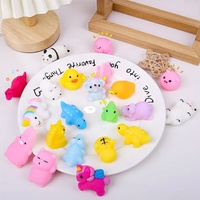 Jouets Squishy Mochi en TPR à Faible MOQ, Vente Chaude, Jouets Squishy Mini Animaux Mignons en Gros pour le Soulagement du Stress