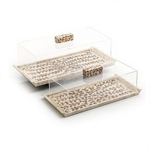 Advantageous Design Serving Tray In Wooden And Mother Of Pearl Serving Tray With Acrylic <b>Cover</b> At Reasonable Prices - Product Image 1