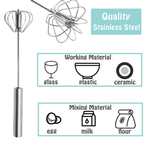 <span class=keywords><strong>Fouet</strong></span> à œufs semi-automatique en acier inoxydable facile à utiliser - Product Image 2
