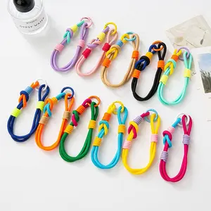 Wholesale fashion new phone accessories mobile phone wristlet anti-lost lanyard finger hand wrist straps with pvc patch