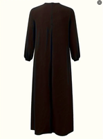 Robe Abaya élégante à manches longues pour femmes vêtements ethniques musulmans du Moyen-Orient avec taille à lacets robe respirante antistatique