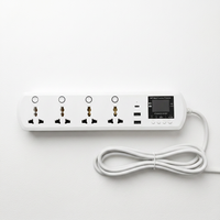 Prise d'extension intelligente Wi-Fi Jiuj avec surveillance de l'énergie, protection VA, multiprise Wi-Fi avec capteur de température NTC JJSVA-QC4LW