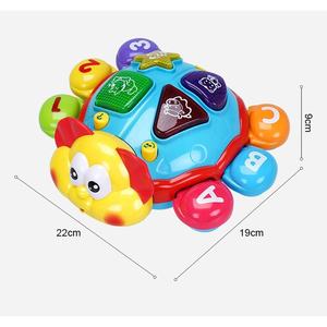 Juguete musical <span class=keywords><strong>de</strong></span> tortuga gateadora con luces, juguete sensorial <span class=keywords><strong>de</strong></span> aprendizaje para bebés, tortuga educativa interactiva OEM - Product Image 5
