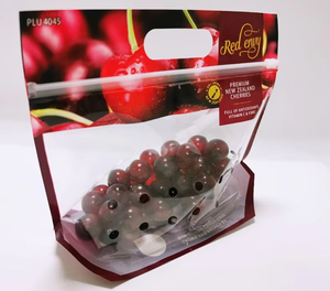 特注フードバッグフルーツグレーププラスチックジップロックバッグ野菜フルーツ新鮮なつや消しバッグベント穴付き - Product Image 2