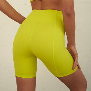 Pantalones cortos elásticos altos cintura elástica Patchwork Bikers mallas para correr Yoga Bottom Wear ciclismo ropa de una pieza gimnasio Fit Gym - Product Image 5