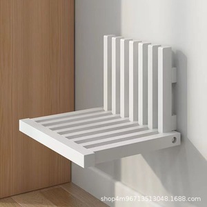 Wall Mounted Wooden <b>Folding</b> Stool 34x41cm Foldable Home Entryway Shoe <b>Bench</b> - Product Image 3