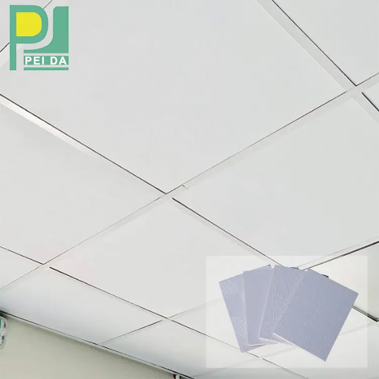 Interior escritório decoração PVC gesso placa teto telhas gesso China