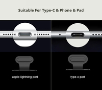 Bouchon anti-poussière en silicone étanche pour téléphone, pour port de charge Micro USB, Type-C et Lightning pour iPhone