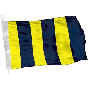 Bandera de Señalización Náutica G 150x180cm Rayas Amarillas y Azul Marino - Product Image 1