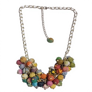 Bohemian <b>Statement</b> <b>Necklace</b> Women's Multicolor Animal Pendant Layered Chain Fabric Beads Gold Plated Handmade Party Jewelry Gift - Product Image 5