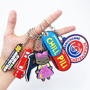 RENHUI muñeca hinchada resina moldes Llaveros suave dibujos animados 2D 3D llavero personalizado silicona Pvc goma llaveros - Product Image 1