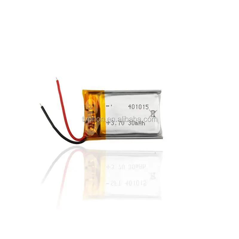 small lithium polymer battery 401015 rechargeable 3.7v 40mah lipo battery for smallest gps tracking chip