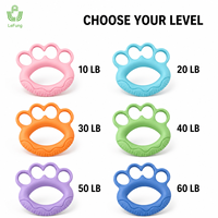 Anillo de Agarre de Mano de TPR de Cuatro Orificios, Resistencia Codificada por Colores de 10-60 lb, Entrenamiento de Dedos OEM ODM para Programas de Venta Minorista