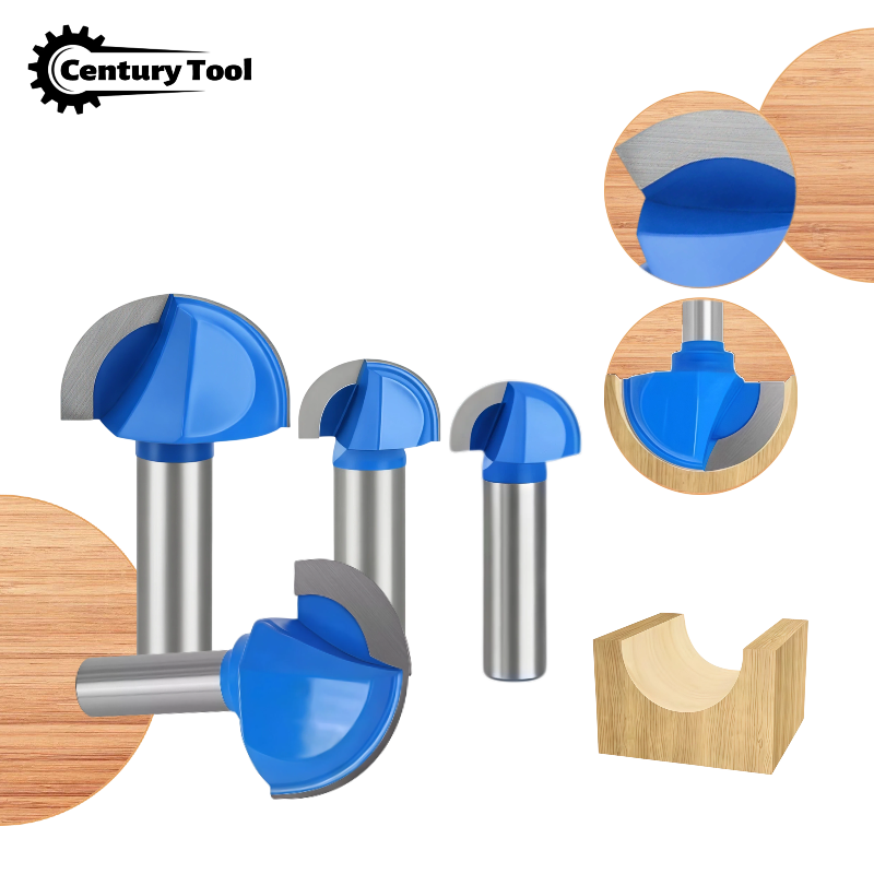 12mm 1/2 Shank Woodworking Half Round Floating Lace Round Bottom Router ...