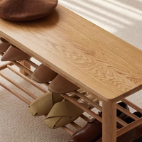 Meuble à chaussures en chêne massif, armoire de rangement multicouche, organisateur de chaussures moderne, banc de rangement pour entrée de salon et hall d'entrée