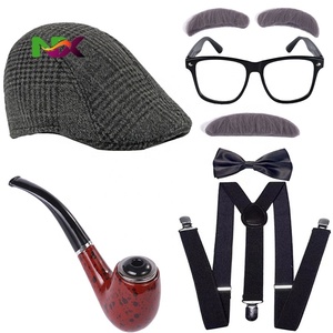 Costume de grand-père à la mode, veste, barbe, nœud papillon, pipe, perruque, accessoires de costume pour la performance - Product Image 3