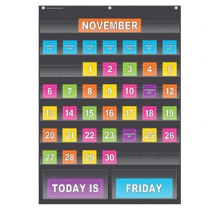 Hot Sell Monthly Calendar Pocket Chart Teacher Created Resources <b>Black</b> Calendar Pocket Chart for Classroom Home School Supplies - Product Image 3