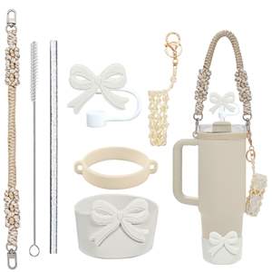 Accesorios para botellas de agua: Cuerda de asa, colgante de cuerda tejida con flor de margarita, lazo de <span class=keywords><strong>mariposa</strong></span> de paja, decoración para el hogar, sencillo y bonito - Product Image 3