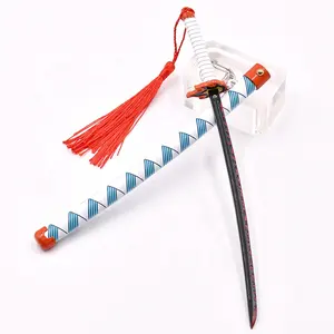 22 cm Mini Katana Samurai-Schwert-Modell Schlüsselanhänger von heißen japanischen Anime-Dämonen Rengoku's Nichirin-Schwert-Schlüsselanhänger für Schwertmann-Geschenk