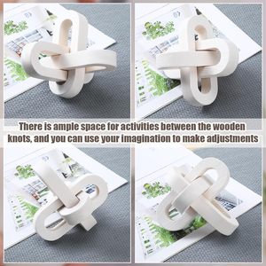 Eslabones de cadena de madera de 3 eslabones tallados a mano para mesa de centro sala de estar estantería chimenea <span class=keywords><strong>TV</strong></span> gabinete escritorio decoración se adapta a todos - Product Image 6