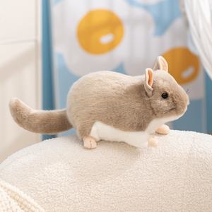 Peluche <span class=keywords><strong>chinchilla</strong></span> réaliste en position couchée, jouet en peluche mignon pour enfants, cadeau en peluche animal - Product Image 1