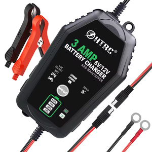 HTRC <span class=keywords><strong>chargeur</strong></span> de <span class=keywords><strong>batterie</strong></span> intelligent 3A <span class=keywords><strong>6V</strong></span> 12V charge de maintien pour voiture moto LiFePO4 plomb-acide - Product Image 2