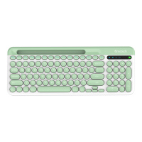 Teclado de alta calidad 98 teclas 2,4 Ghz inalámbrico + BT5.0 teclado de computadora teclado redondo Keycap múltiples dispositivos con ranura para Win/iOS/Android
