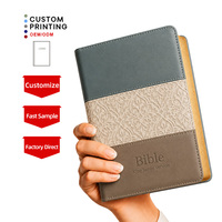 Bible en cuir PU de qualité supérieure avec impression personnalisée et gaufrage, idéale pour les cadeaux d'église – Vente en gros