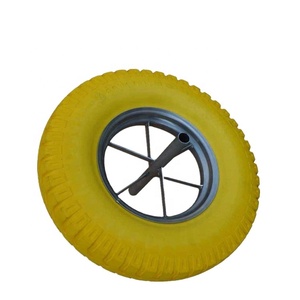Roue de brouette durable de 16 pouces, roue en caoutchouc plein, roue en mousse PU 3.50-8, roue en caoutchouc de <span class=keywords><strong>14</strong></span> pouces - Product Image 2