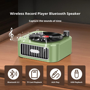 Mini tourne-disque vinyle créatif rétro portable pour l'extérieur, avec haut-parleur 5.3 intégré, batterie intégrée, sortie 5W, parfait - Product Image 5