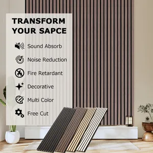 Soundproofing Absorption Coefficient High Akupanel Pet Acousound Acoustic Acoust Wood Veneer Panel Mdf Slat Acoustic Panel