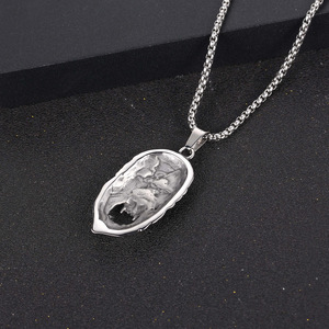 <b>Titanium</b> Steel Monkey King Pendant Necklace Men's Buddha Face Design SP890 - Product Image 3