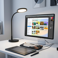 Lampe de table LED nordique minimaliste, col de cygne flexible, commande tactile, lumière douce pour les yeux, à intensité variable, pour l'étude et le travail