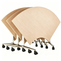 Table de conférence modulaire incurvée, bureau de réunion ovale, mobilier de bureau portable pour 4, 6, 8, 12, 20 personnes
