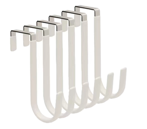Venta al por mayor en forma de S gancho de metal portátil sobre la puerta perchas de goma función de prevención de arañazos para cocina sala de estar zapatos - Product Image 2